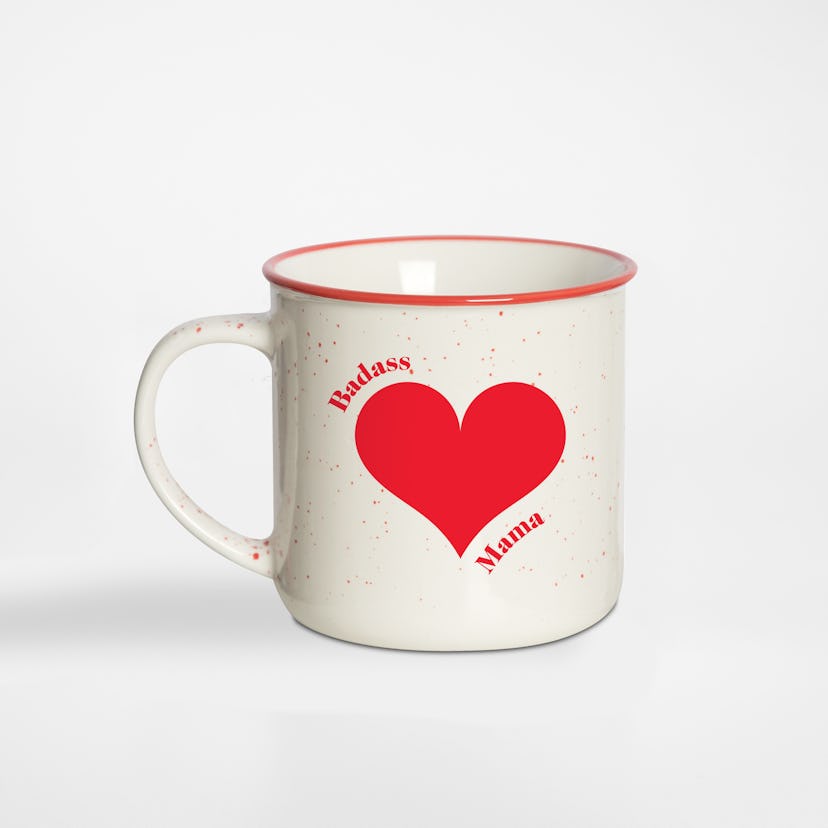 Badass Mama Heart Camper Mug