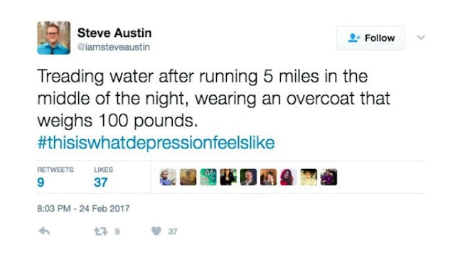 A tweet about depression