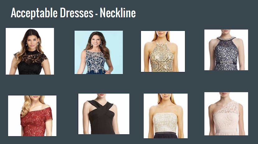 8 pictures of acceptable dresses - neckline
