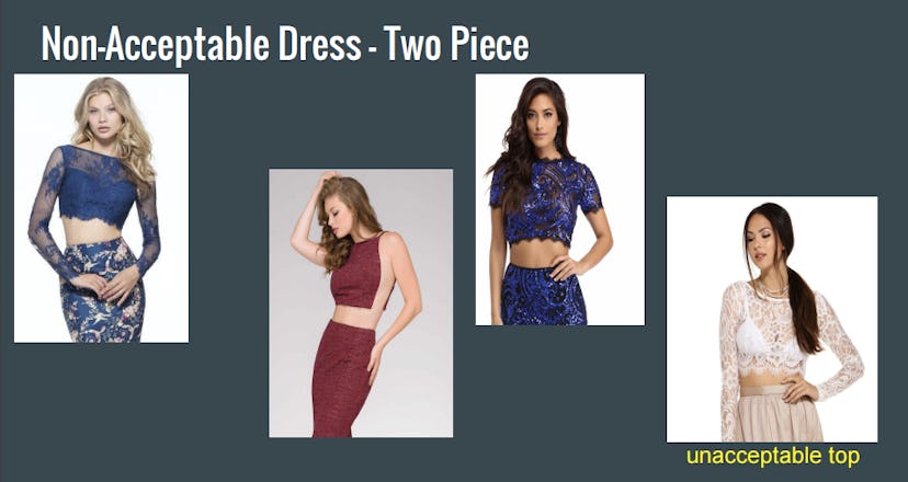 4 non acceptable dress - two piece