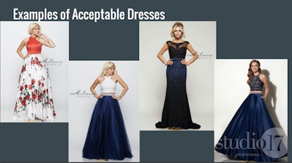 4 picture examples of acceptable dresses