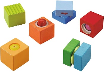 HABA Fun With Sounds Wooden Discovery Blocks Sensory Toy