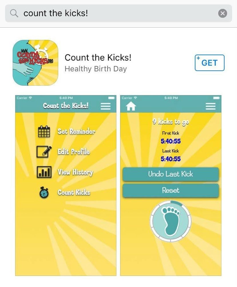 Count the Kicks! app visuals