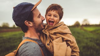 A dad enjoying time with his son