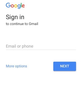 Email sign in option