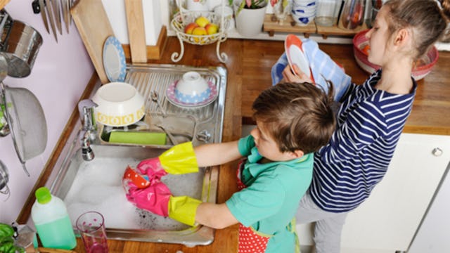 Kids Washing Dishes