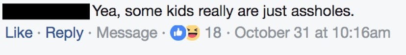 A “children like this are just bad kids” kind of comment