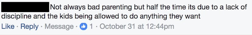 A “bad children come from bad parents” type of comment