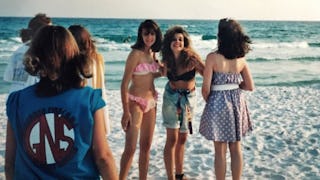 A group of friends taking a picture at Panama City Beach