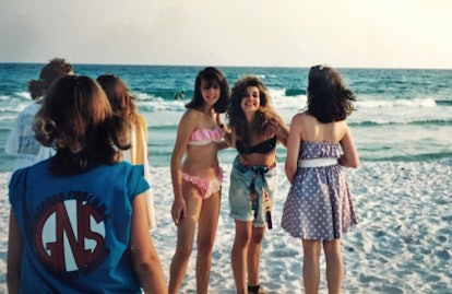 A group of girls taking a picture during spring break at Panama City Beach