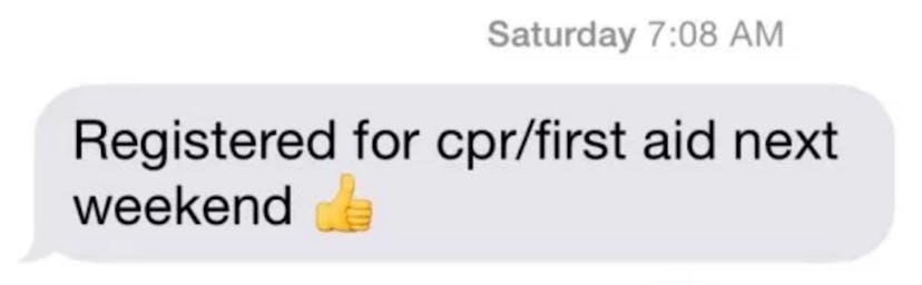 An sms regarding cpr