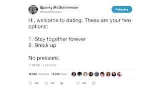 A tweet about relationships
