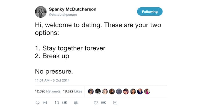 A tweet about relationships