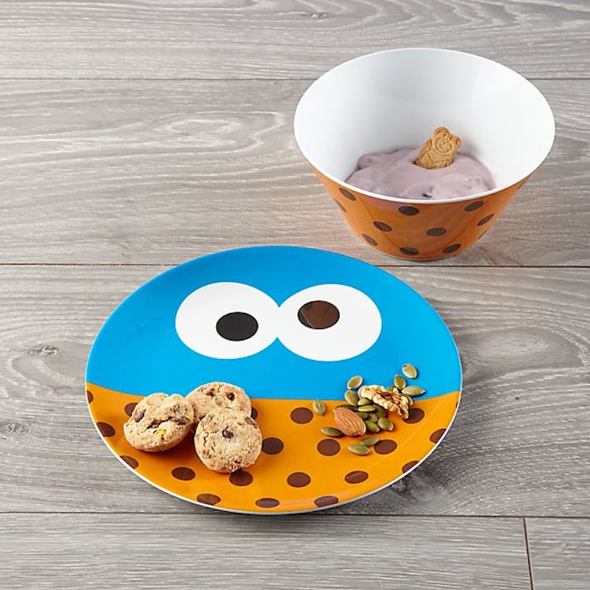 A Cookie Monster bowl and plate.