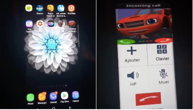Homescreen on a phone and Blaze and the monster machines app on the other phone might be a threat