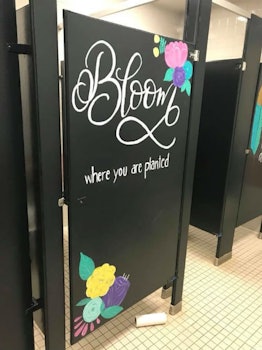 bloom where you're planted bathroom art