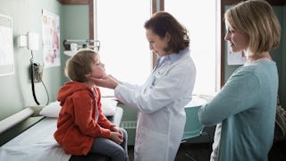 Little boy at the control at Pediatrician