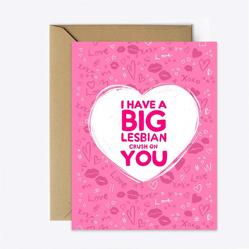 Lesbian Crush Valentines Day Card