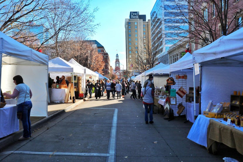 Market Square stands and tents in downtown Knoxville