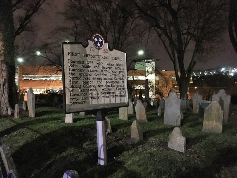 Haunted Knoxville cemetery ghost tour at night