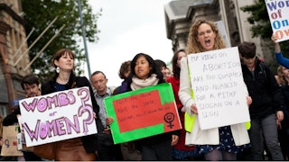 women protesting for abortion rights