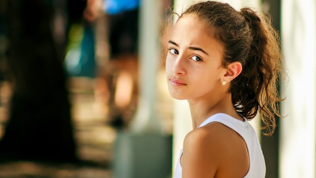 Little girl looking like she needs help