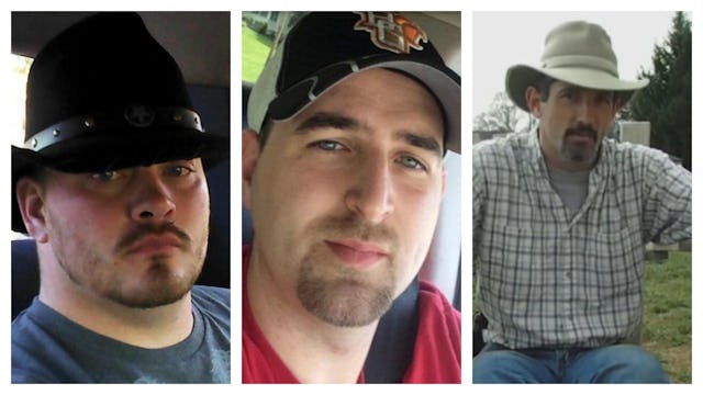 A three-part collage with selfies of Bryan Thornhill