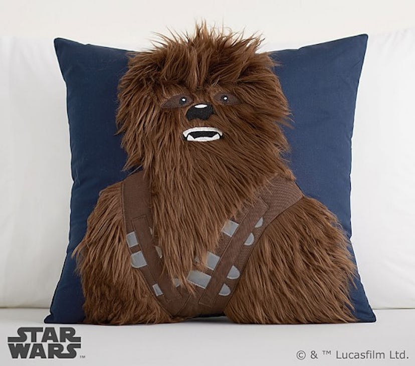 Items From The Star Wars Pottery Barn Collection: adorable Chewbacca pillow.