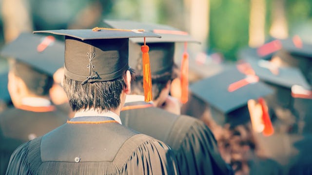 Students at graduation degree ceremony where kids with disabilities are left out