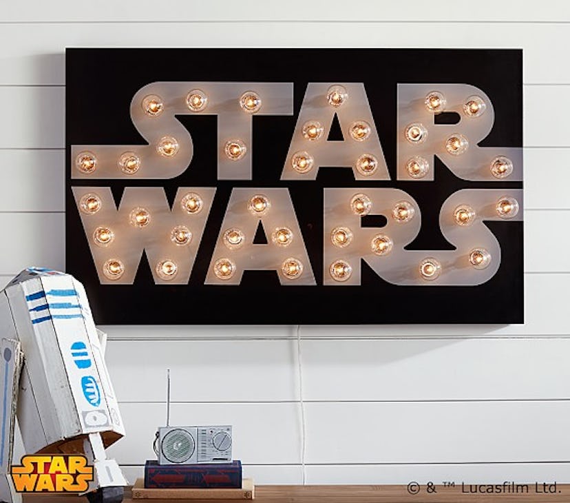 Items From The Star Wars Pottery Barn Collection: awesome Star Wars Marquee wall art.