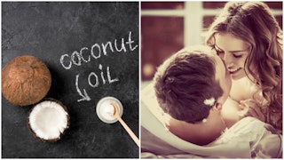Coconut oil / couple kissing