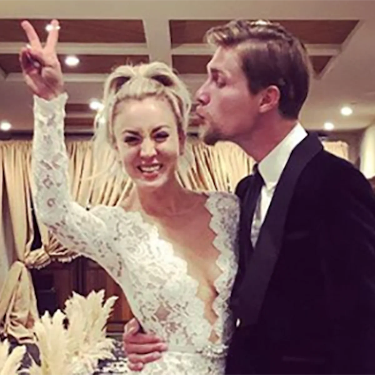 Kaley Cuoco Wore A Lace Jumpsuit To Her Wedding That Will Make You Forget Dresses Exist Kaley Cuoco Wore A Lace Jumpsuit To Her Wedding That Will Make You Forget Dresses Exist