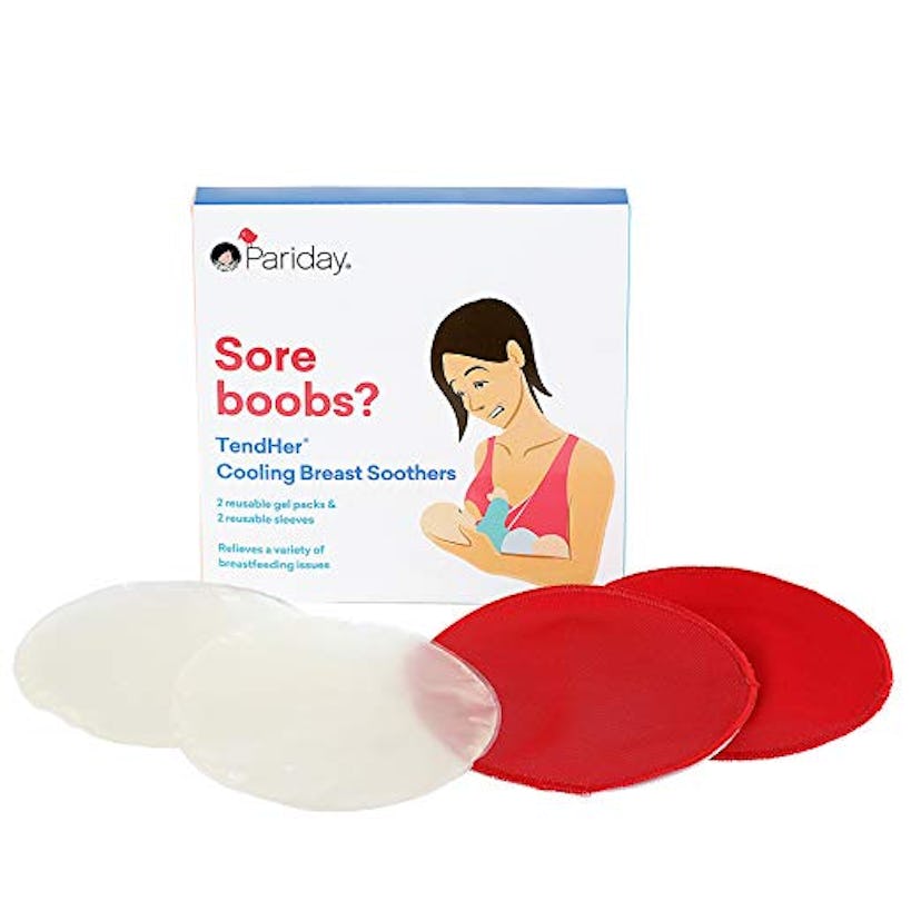 Soothing Nipple Gel Packs in transparent and red colors
