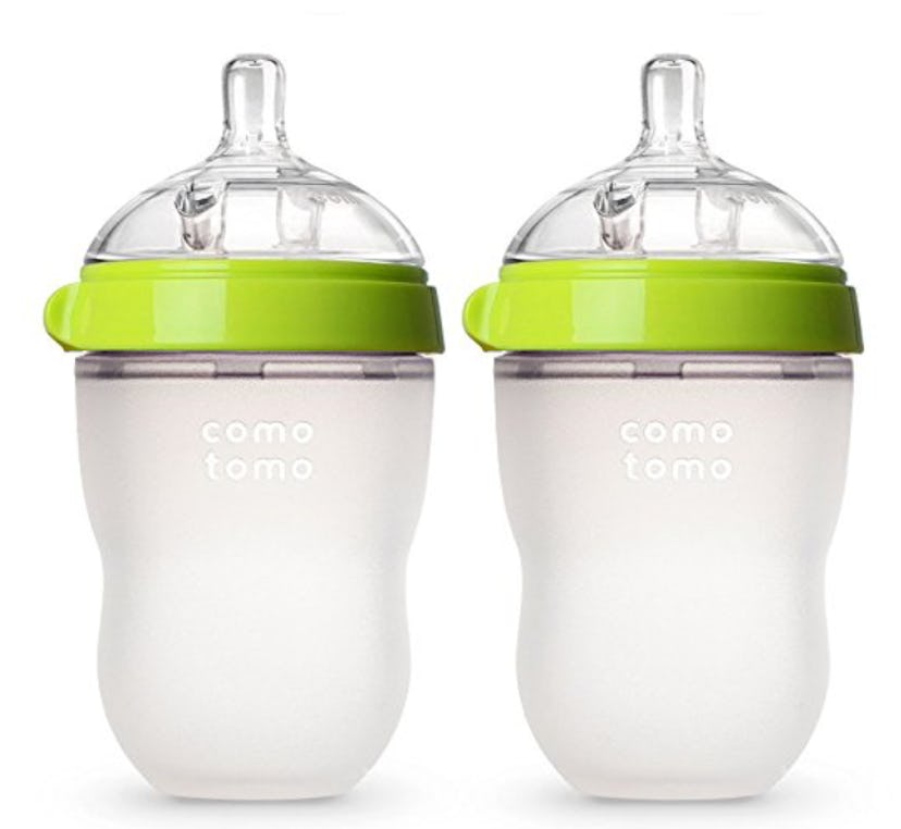 Two green and transparent Nipple-Like Bottles from Como Tomo