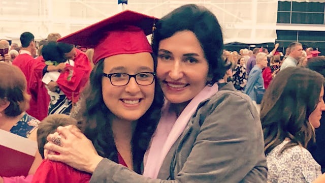 Mother with her daughter on her daughter's graduation
