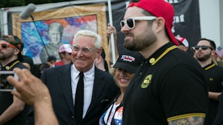 Proud Boys promoting political violence and supporting Trump.