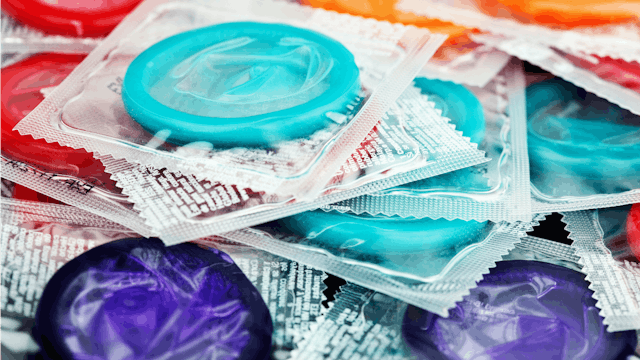 Differently colored condom packages found in son's gym bag.