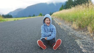 child with invisible disability crying in the road