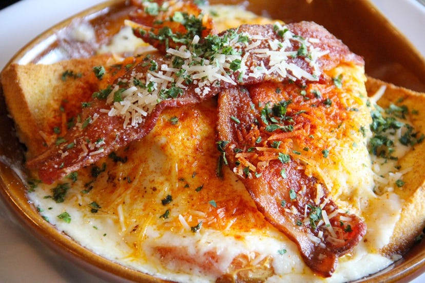 Hot Brown sandwich served on a plate