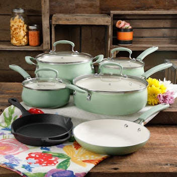 Classic Belly 10 Piece Ceramic Non-stick and Cast Iron Cookware Set