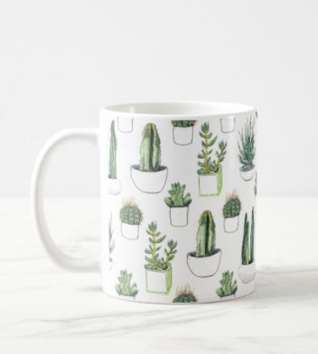 Watercolour Cacti & Succulent Coffee Mug