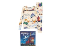 Steam Train, Dream Train Fitted Two-Piece Organic Cotton Pajamas & Book Set