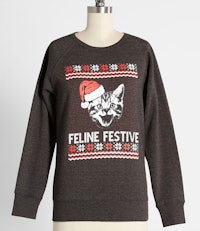 Feline Festive Ugly Christmas Sweater
