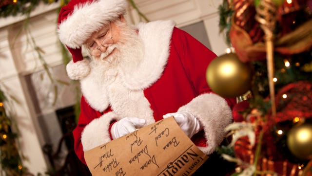 Santa looking at his naughty list