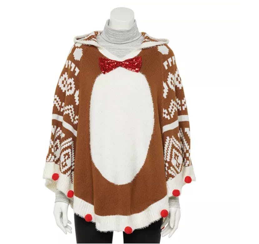 Hooded Holiday Poncho