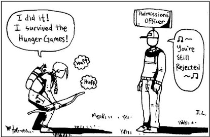Comics scene about the rejection from admissions officer