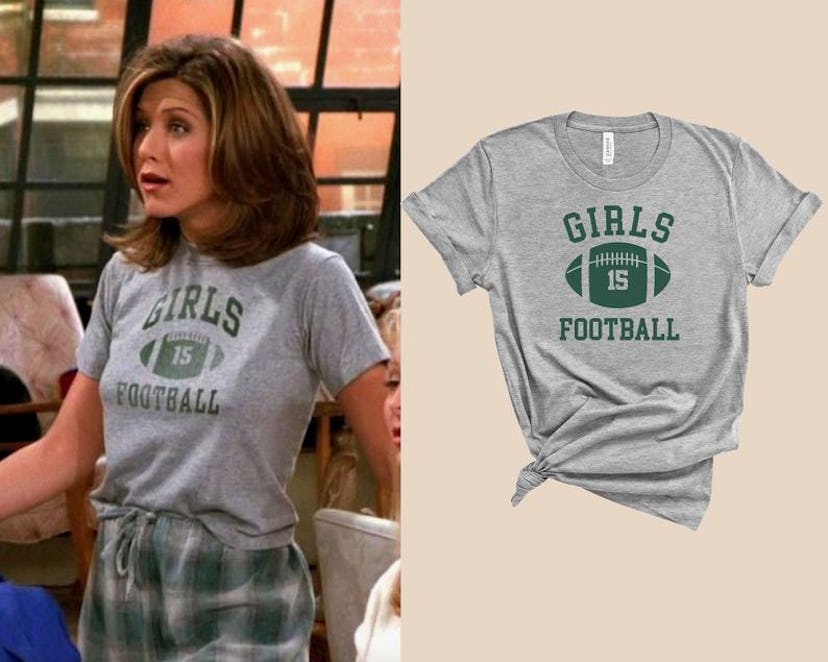 Cheers Chica Rachel Green Girls Football T-Shirt