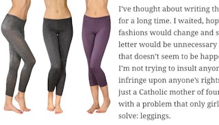 Notre Dame Mom Writes Op-Ed Begging Girls To Stop Wearing Leggings