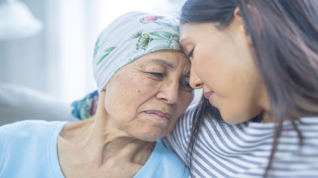 A mother who has breast cancer and her daughter who feels guilty all the time