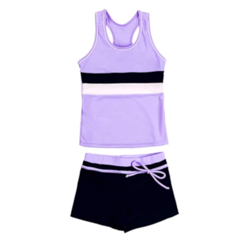 Kabety Little Girls Summer Two Piece Boyshort Tankini